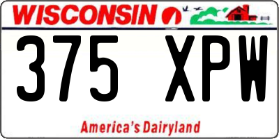 WI license plate 375XPW