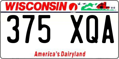 WI license plate 375XQA