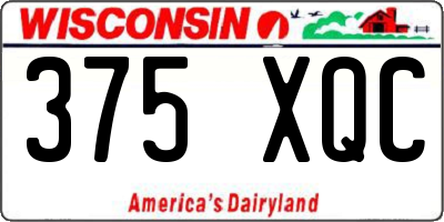 WI license plate 375XQC