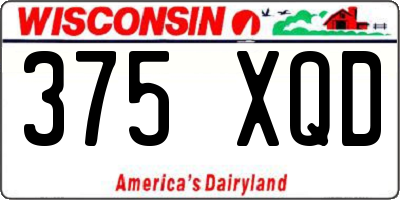WI license plate 375XQD