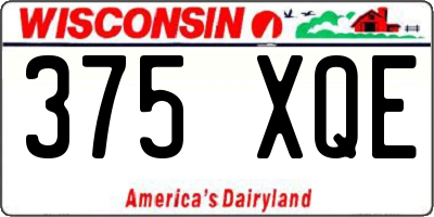 WI license plate 375XQE