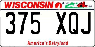 WI license plate 375XQJ