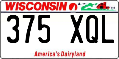 WI license plate 375XQL