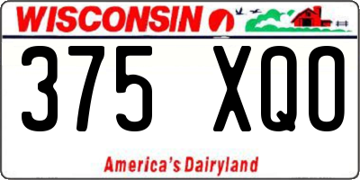 WI license plate 375XQO