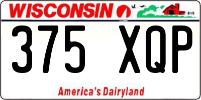 WI license plate 375XQP