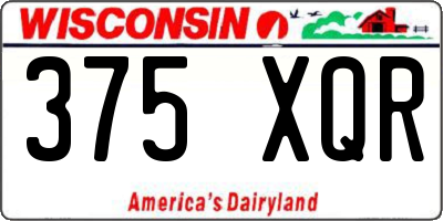 WI license plate 375XQR