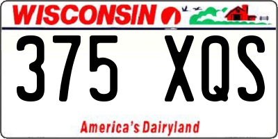 WI license plate 375XQS