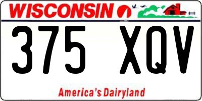 WI license plate 375XQV