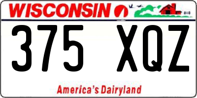WI license plate 375XQZ