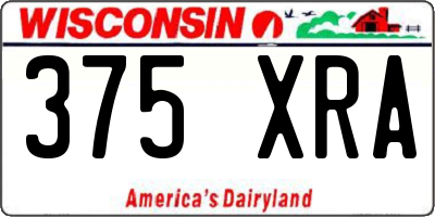 WI license plate 375XRA