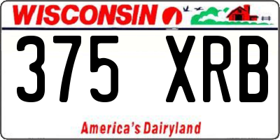 WI license plate 375XRB