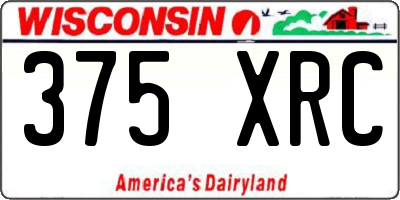 WI license plate 375XRC