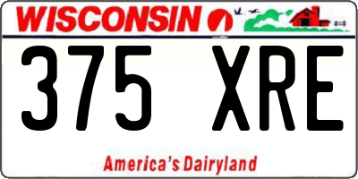 WI license plate 375XRE