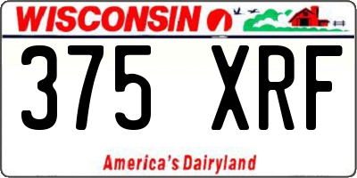 WI license plate 375XRF