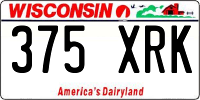 WI license plate 375XRK