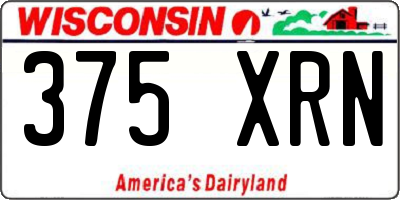 WI license plate 375XRN