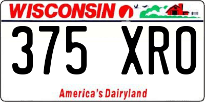 WI license plate 375XRO