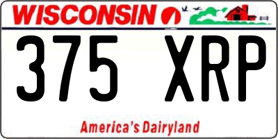 WI license plate 375XRP