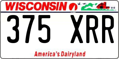 WI license plate 375XRR