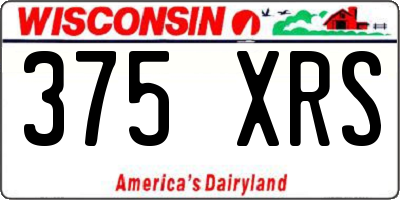 WI license plate 375XRS