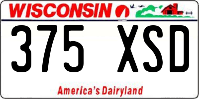 WI license plate 375XSD