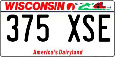 WI license plate 375XSE