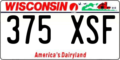 WI license plate 375XSF