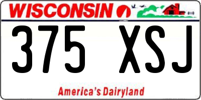 WI license plate 375XSJ