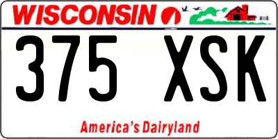 WI license plate 375XSK