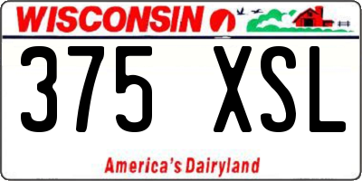 WI license plate 375XSL