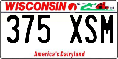 WI license plate 375XSM