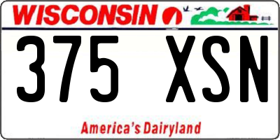 WI license plate 375XSN