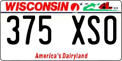 WI license plate 375XSO