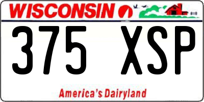 WI license plate 375XSP