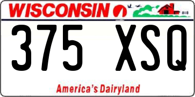 WI license plate 375XSQ