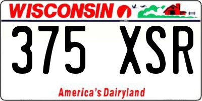 WI license plate 375XSR
