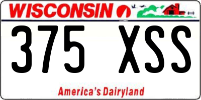 WI license plate 375XSS