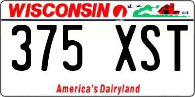 WI license plate 375XST