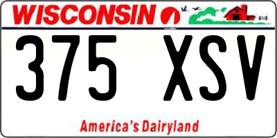 WI license plate 375XSV