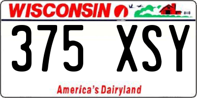 WI license plate 375XSY