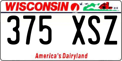 WI license plate 375XSZ