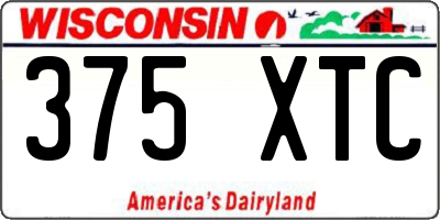 WI license plate 375XTC