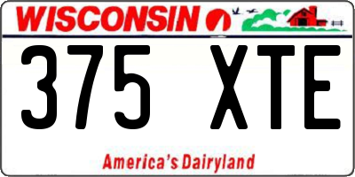 WI license plate 375XTE