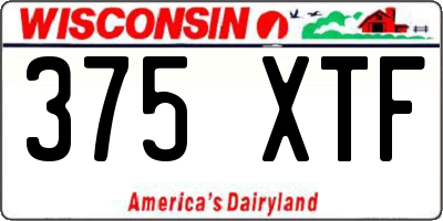 WI license plate 375XTF