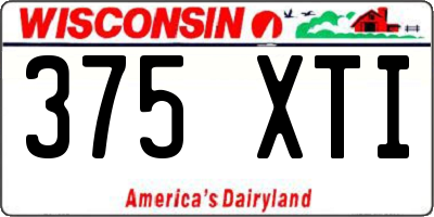 WI license plate 375XTI