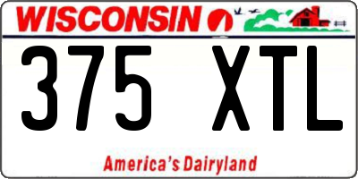 WI license plate 375XTL