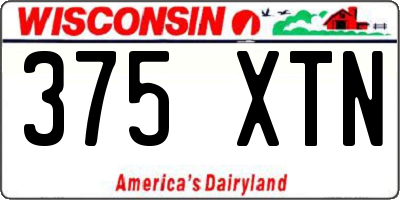 WI license plate 375XTN