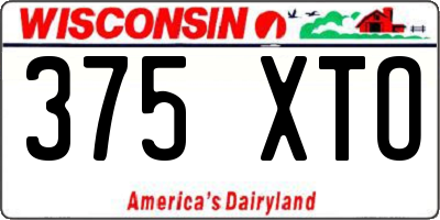 WI license plate 375XTO