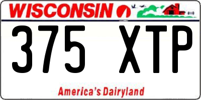 WI license plate 375XTP