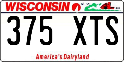 WI license plate 375XTS